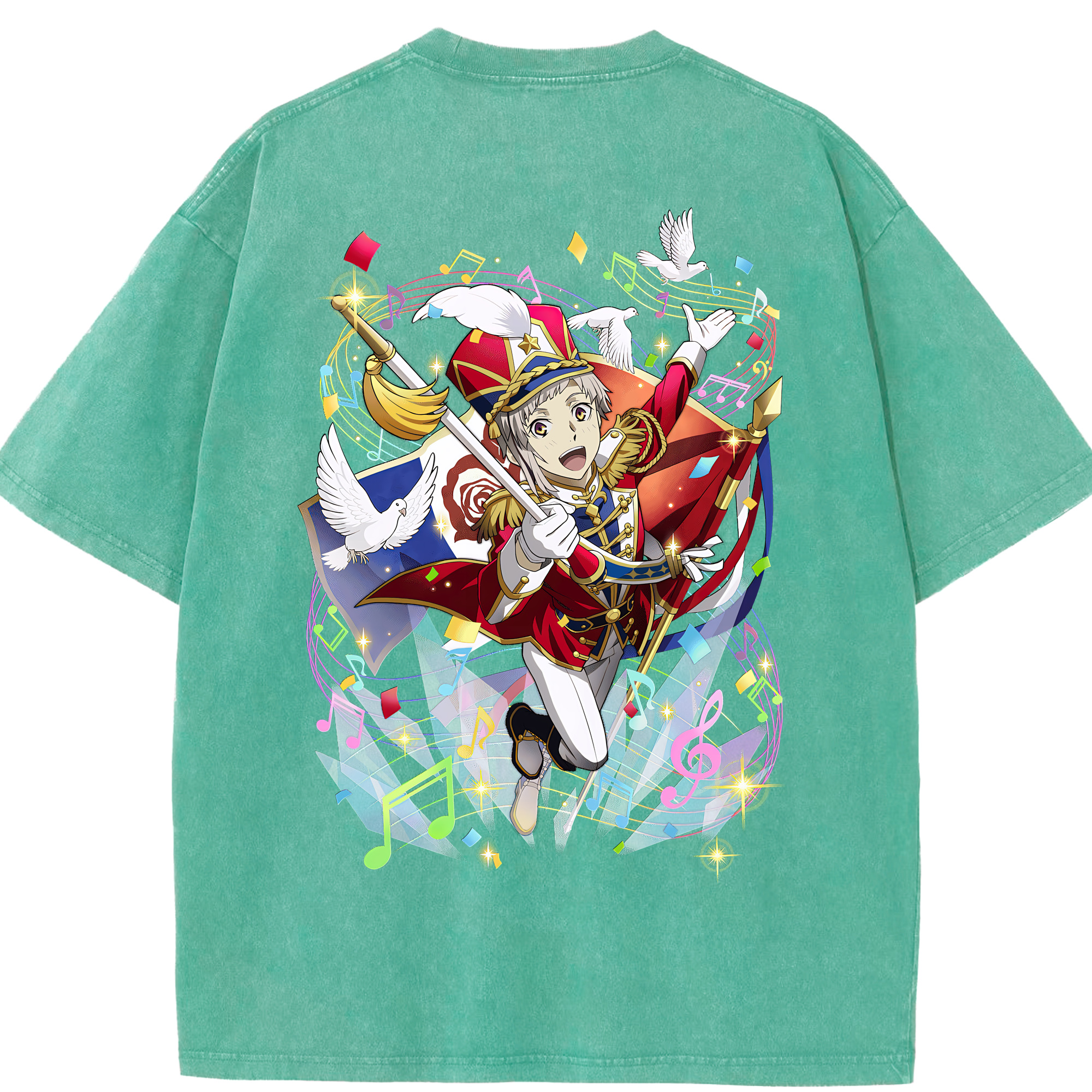 （画像用） 文豪ストレイドッグス Bungo Stray Dogs 綿100% ヴィンテージ風 半袖Tシャツ（背面プリント）